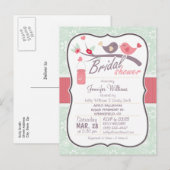 Tortelduifjes Vrijgezellenfeest; Sage Green Paisle Uitnodiging Briefkaart (Voorkant / Achterkant)