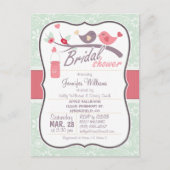 Tortelduifjes Vrijgezellenfeest; Sage Green Paisle Uitnodiging Briefkaart (Voorkant)