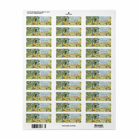  Tortelduifjes Vruchtbomen Damask Hills Etiket (Full Sheet)