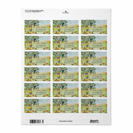  Tortelduifjes Vruchtbomen Damask Hills Etiket (Full Sheet)