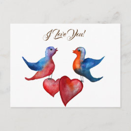 Tortelduifjes, Waterverf Briefkaart vogels