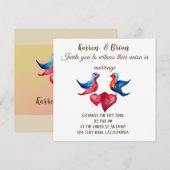 Tortelduifjes Waterverf Kunstuitnodiging Kaart (Voorkant / Achterkant)