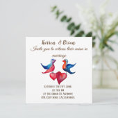 Tortelduifjes Waterverf Kunstuitnodiging Kaart (Staand voorkant)