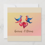 Tortelduifjes Waterverf Kunstuitnodiging Kaart (Achterkant)