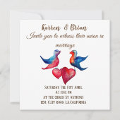 Tortelduifjes Waterverf Kunstuitnodiging Kaart (Voorkant)