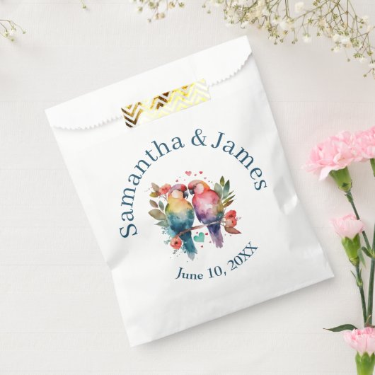 Tortelduifjes Waterverf Pastels Bedankzakje (Gezegeld)