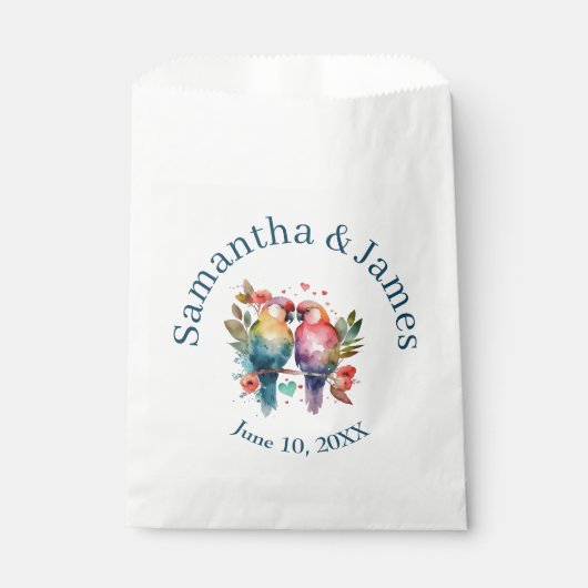 Tortelduifjes Waterverf Pastels Bedankzakje (Voorkant)