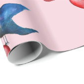 Tortelduifjes, Waterverf Vogelpakpapier Cadeaupapier (Rol Hoek)