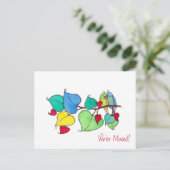 Tortelduifjes We hebben nieuwe adresaankondiging v Briefkaart (Staand voorkant)