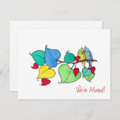 Tortelduifjes We hebben nieuwe adresaankondiging v Briefkaart (Voorkant / Achterkant)