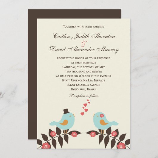 Tortelduifjes Weddenschap Kaart (Voorkant / Achterkant)