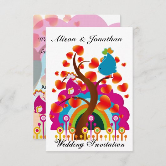 Tortelduifjes Weddenschap Kaart (Voorkant / Achterkant)