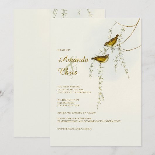 Tortelduifjes Weddenschap Kaart (Voorkant / Achterkant)