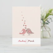 Tortelduifjes Weddenschap Kaart (Staand voorkant)