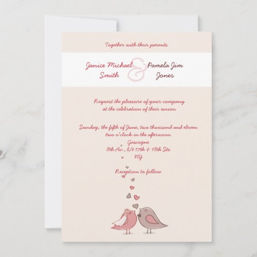 Tortelduifjes Weddenschap Kaart (Achterkant)