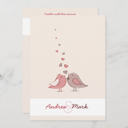 Tortelduifjes Weddenschap Kaart (Voorkant / Achterkant)