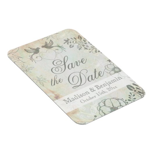 Tortelduifjes Weddenschap Save the Date Magnet Magneet (Rechterzijde)
