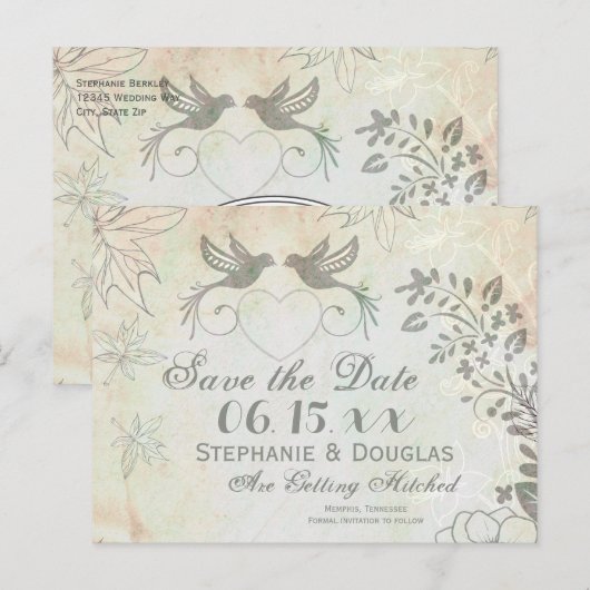  Tortelduifjes Weddenschap Sparen de Briefkaarten  (Voorkant / Achterkant)