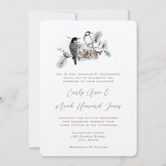  Tortelduifjes Weddenschap Witte noten Kaart (Voorkant)