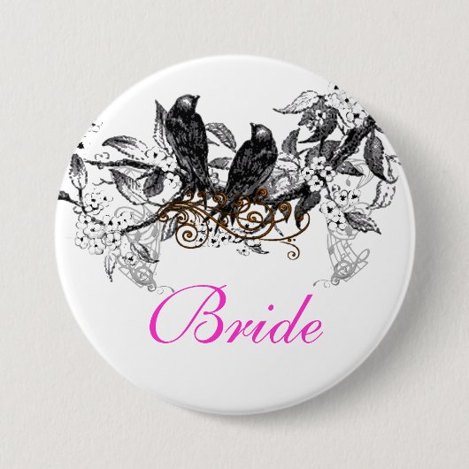 Tortelduifjes Weddenschappen Ronde Button 7,6 Cm (Voorkant)