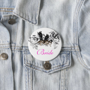 Tortelduifjes Weddenschappen Ronde Button 7,6 Cm