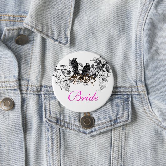 Tortelduifjes Weddenschappen Ronde Button 7,6 Cm (In situ)
