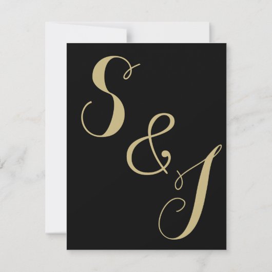 Tortelduifjes Weddenschappen Uitnodiging goud zwar (Achterkant)