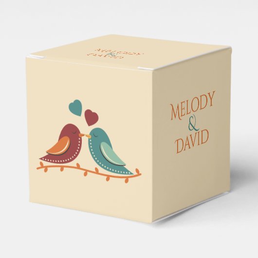 Tortelduifjes Wedding Bedankdoosjes (Voorkant Zijde)