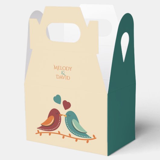 Tortelduifjes Wedding Bedankdoosjes (Geopend)