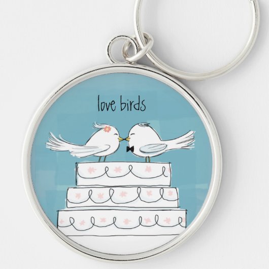 Tortelduifjes Wedding Cake Kiss Sleutelhanger (Voorkant)