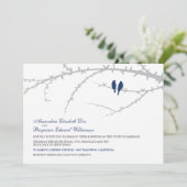 Tortelduifjes Wedding Invitation (marine) Kaart (Staand voorkant)