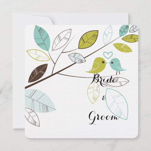 Tortelduifjes Wedding Kaart (Achterkant)