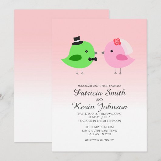 Tortelduifjes Wedding Kaart (Voorkant / Achterkant)