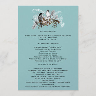  Tortelduifjes Wedding Program White Notes Programmakaart