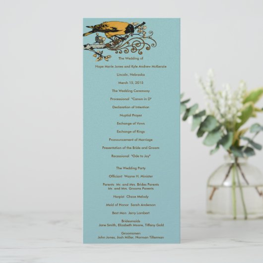  Tortelduifjes Wedding Programme Programmakaart (Staand voorkant)
