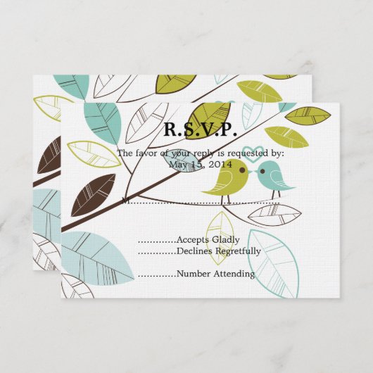 Tortelduifjes Wedding RSVP (Voorkant / Achterkant)