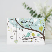 Tortelduifjes Wedding RSVP Kaartje (Staand voorkant)