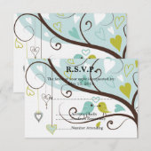 Tortelduifjes Wedding RSVP Kaartje (Voorkant / Achterkant)