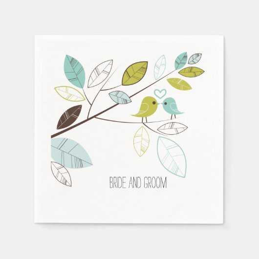 Tortelduifjes Wedding Servetten (Voorkant)