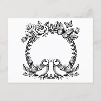 Tortelduifjes Wedding Uitnodiging Briefkaart