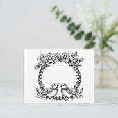 Tortelduifjes Wedding Uitnodiging Briefkaart (Staand voorkant)