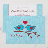 Tortelduifjes Wedding Uitnodiging Sjabloon (Voorkant / Achterkant)