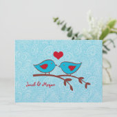 Tortelduifjes Wedding Uitnodiging Sjabloon (Staand voorkant)