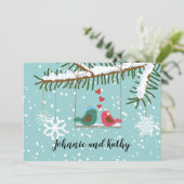 Tortelduifjes winterrecept alleen uitnodiging (Staand voorkant)