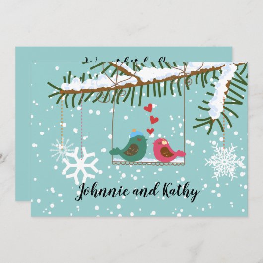 Tortelduifjes winterrecept alleen uitnodiging (Voorkant / Achterkant)