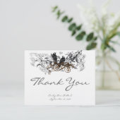  Tortelduifjes Witte Floral Weddenschap Hartelijk  Bedankkaart (Staand voorkant)