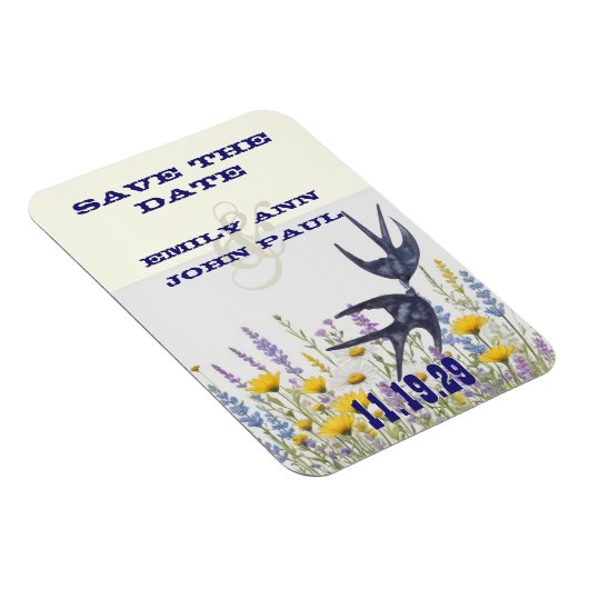  Tortelduifjes Woodgrain Save the Date Magneet (Rechterzijde)