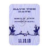  Tortelduifjes Woodgrain Save the Date Magneet (Verticaal)