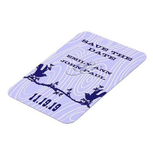  Tortelduifjes Woodgrain Save the Date Magneet (Linkerzijde)