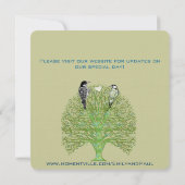 Tortelduifjes Woodpecker Green Swirl Tree Weddensc Save The Date (Achterkant)